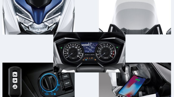 ส่วนฟีเจอร์อื่น ๆ ของ Honda Forza 2019 ใหม่ ดูเหมือนจะไม่มีอะไรเพิ่มเติมหรือขาดหายไปจากรุ่นปี 2018 เช่น ชุดไฟส่องสว่างแบบ LED รอบคัน, ชิลด์บังลมหน้าไฟฟ้า, ช่องเก็บของแบบล็อกได้, ช่องชาร์จไฟสมาร์ตโฟน พร้อมที่วางขวดน้ำและกุญแจรีโมต